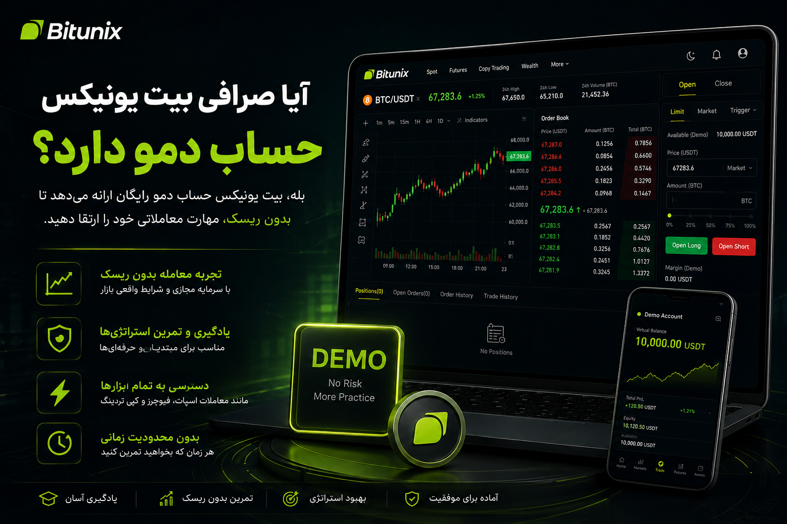 آیا صرافی بیت یونیکس حساب دمو دارد؟