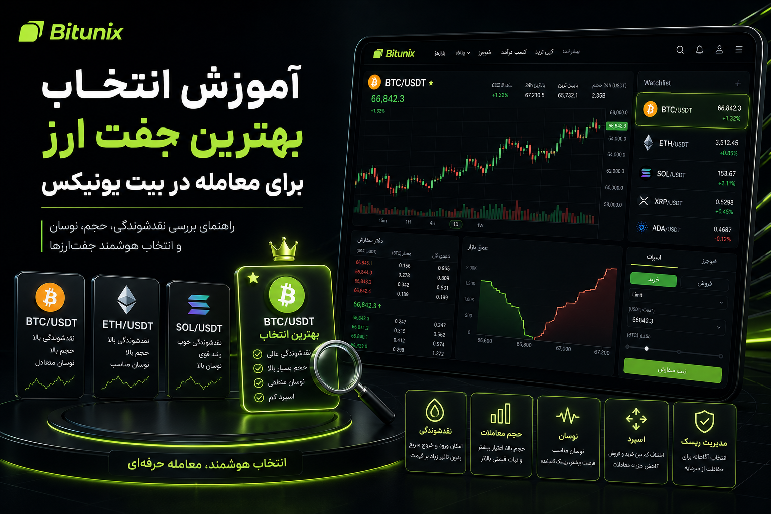 آموزش انتخاب بهترین جفت ارز برای معامله در بیت یونیکس